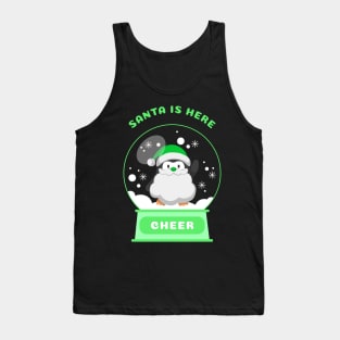 Santa Is Here Cheer Penguin (Green) Tank Top